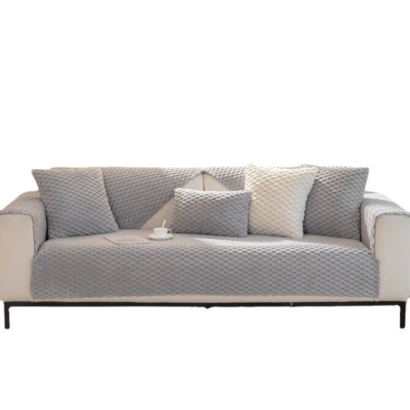 Sofa Cushion Cover | Cozy Winter Plush Sofa Cover | Thick & Non-Slip