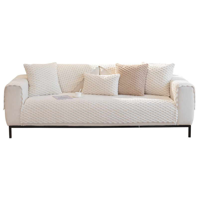 Sofa Cushion Cover | Cozy Winter Plush Sofa Cover | Thick & Non-Slip