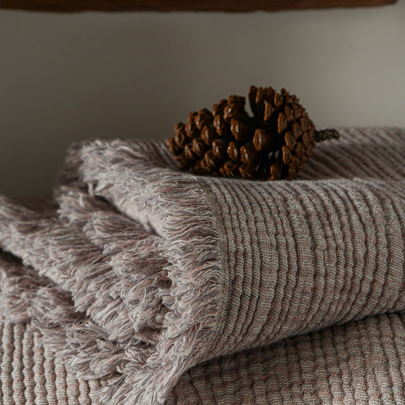 Sofia Blanket | Cotton and Linen Tassel Throw | Modern and Minimalist