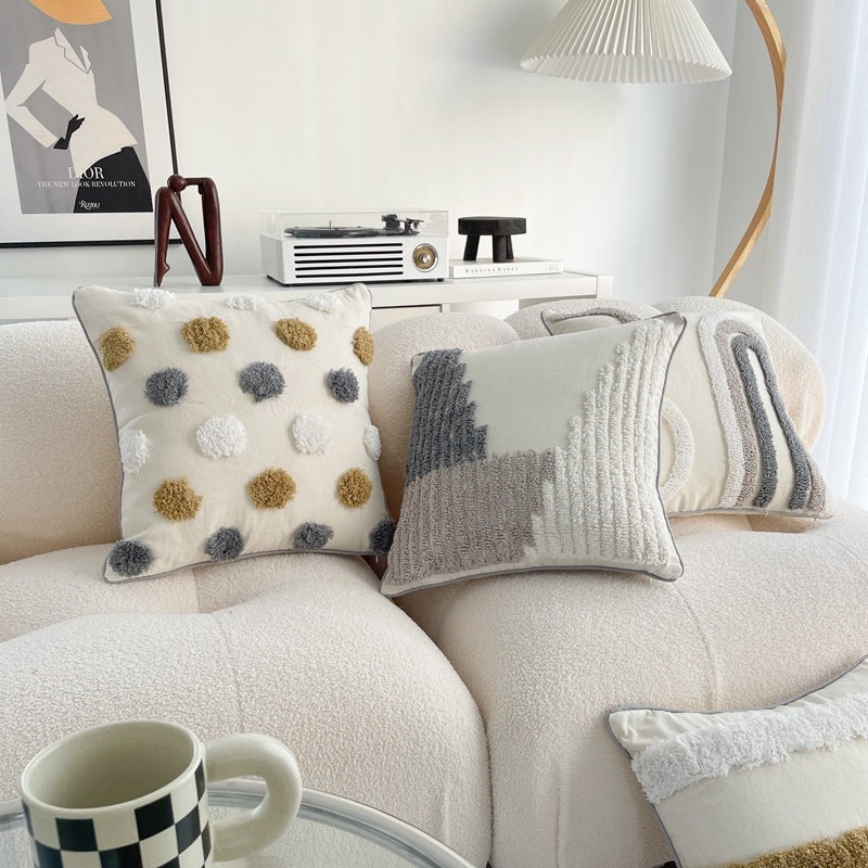 Cotton Linen Bohemian Tassel Pillow Cover 45x45cm Boho Style