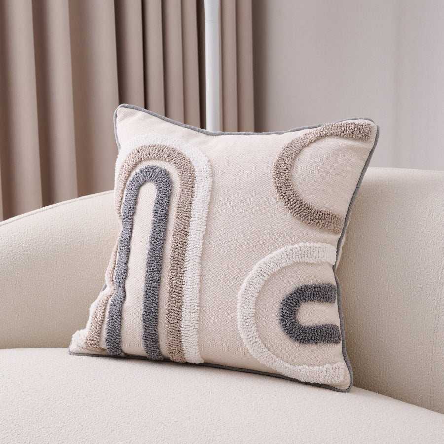 Cotton Linen Bohemian Tassel Pillow Cover 45x45cm Boho Style