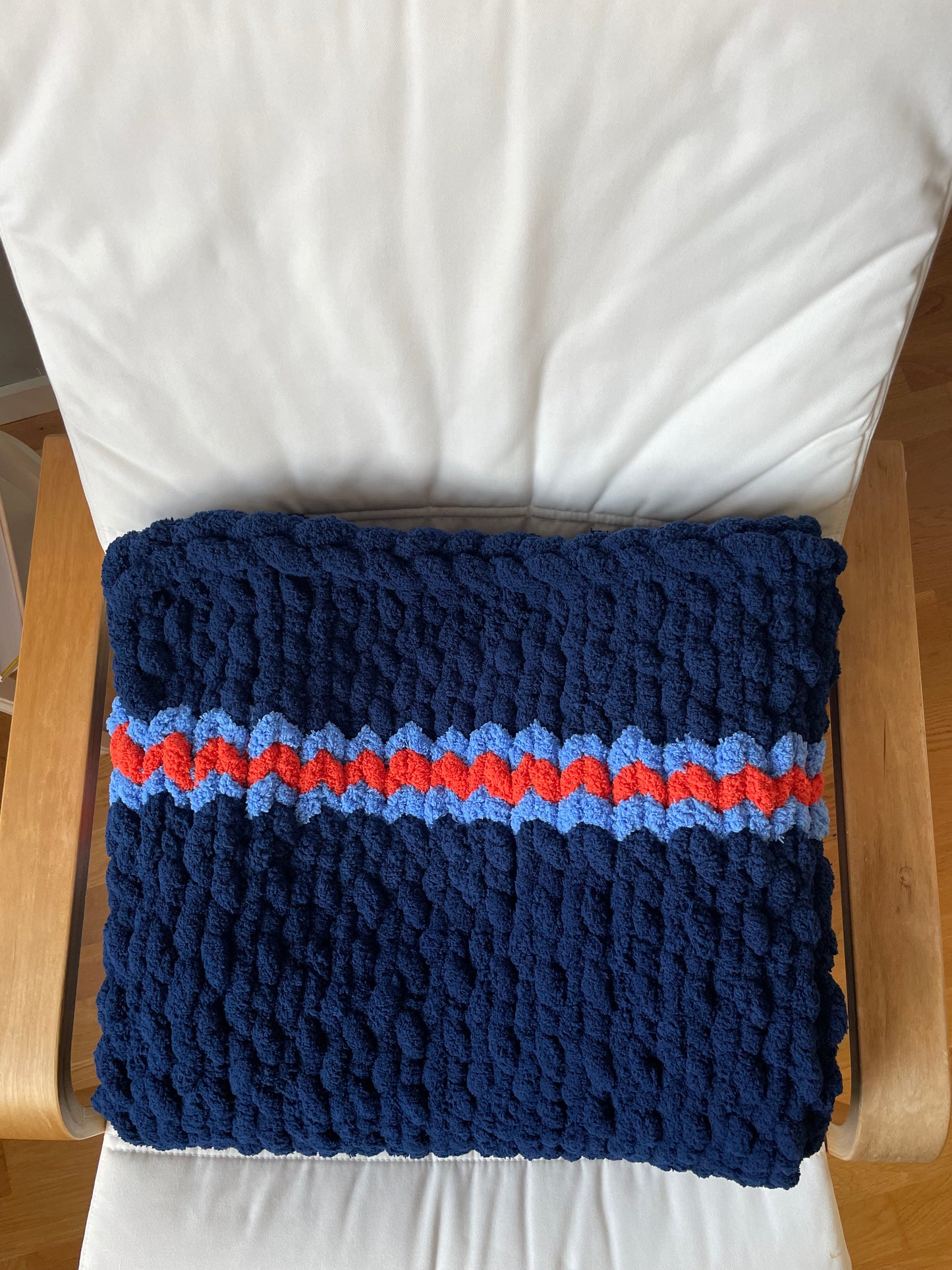 Roma Chunky Knit Blanket 150x90cm | Handmade Blue | Mysiga Style
