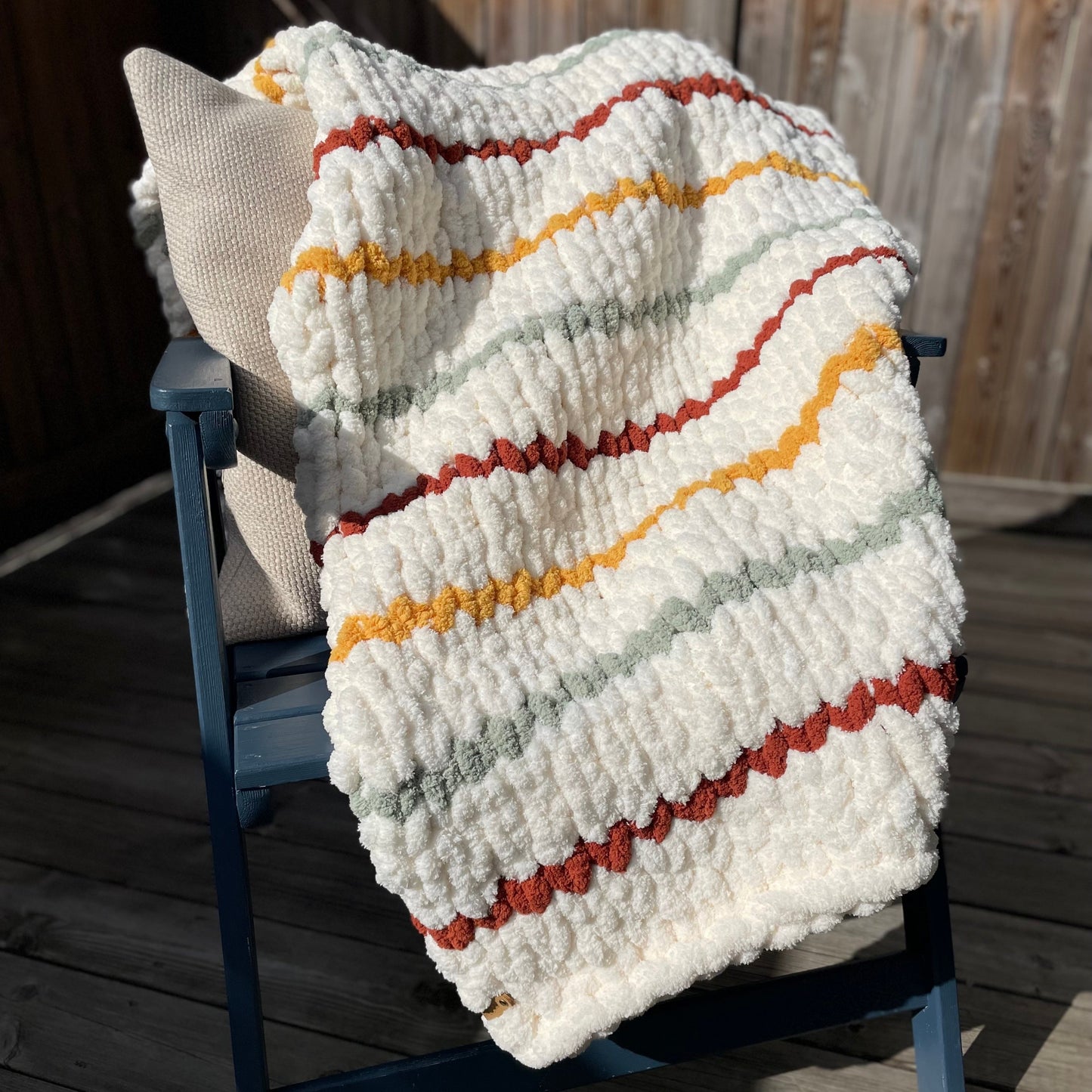 Sardinia Chunky Knit Blanket 150x90cm | Beige | Mysiga Style