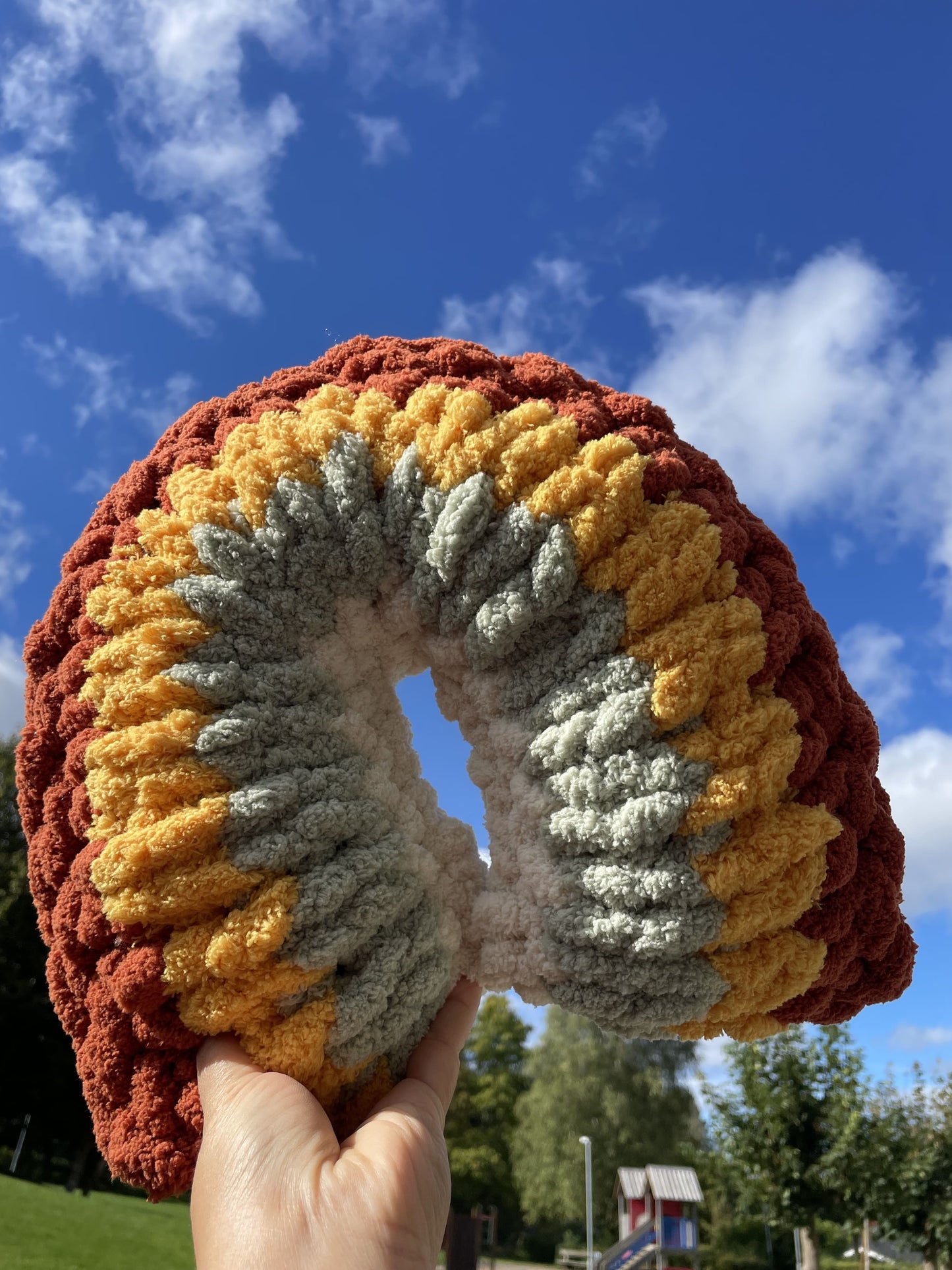 Siri Chunky Knit Rainbow Pillow Handmade 30x30 cm