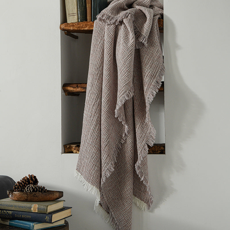 Sofia Blanket | Cotton and Linen Tassel Throw | Modern and Minimalist