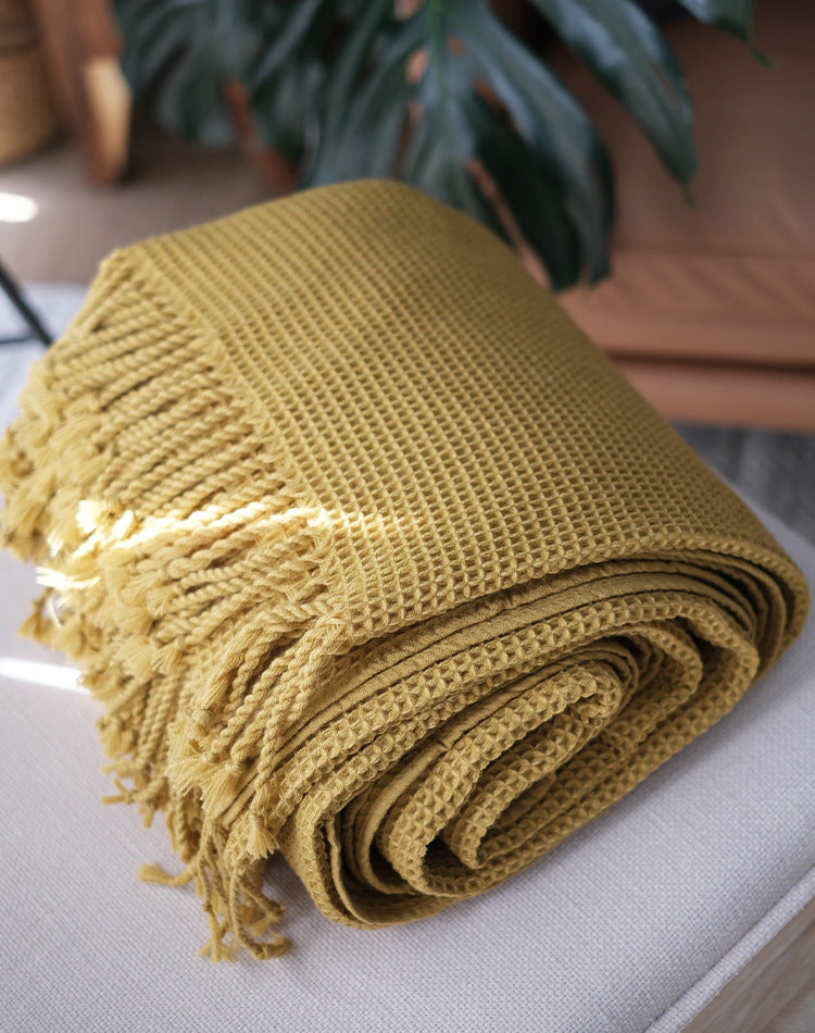 Lund Solid Color Throw Blanket | All Season Decorative Sofa Blanket