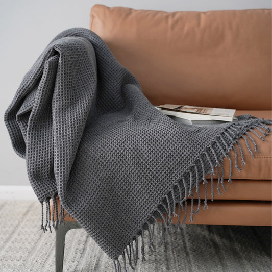 Lund Solid Color Throw Blanket | All Season Decorative Sofa Blanket