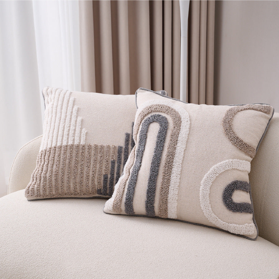 Cotton Linen Bohemian Tassel Pillow Cover 45x45cm Boho Style