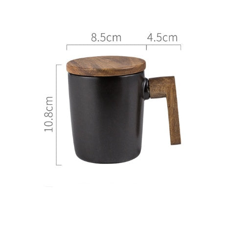 Tokyo Modern Mug | Ceramic & Acacia Wood Handle | Minimalist Japanese Design