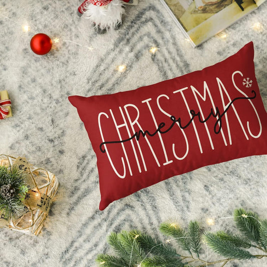 Christmas Linen Pillow Cover | Solid Color 30×50cm