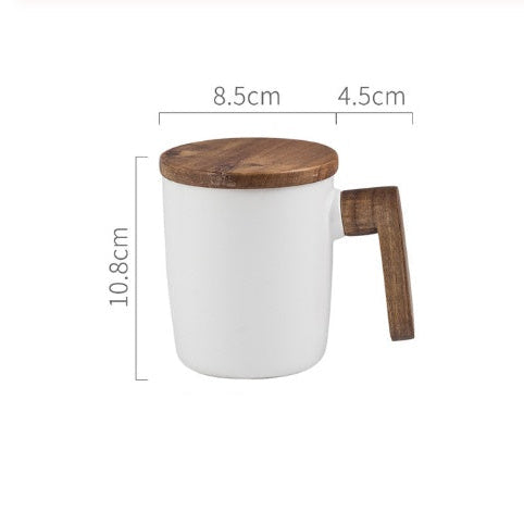 Tokyo Modern Mug | Ceramic & Acacia Wood Handle | Minimalist Japanese Design
