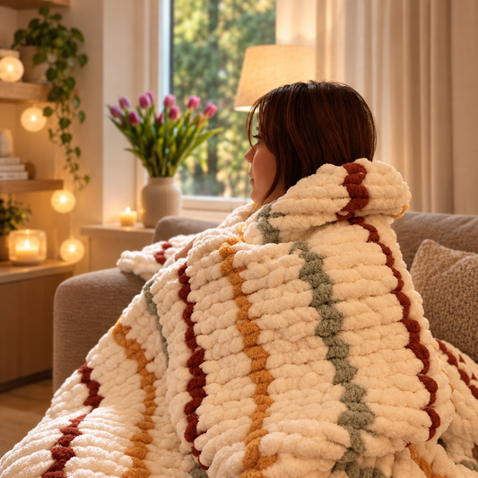 Handmade Chunky Knit Throw - Sardinia