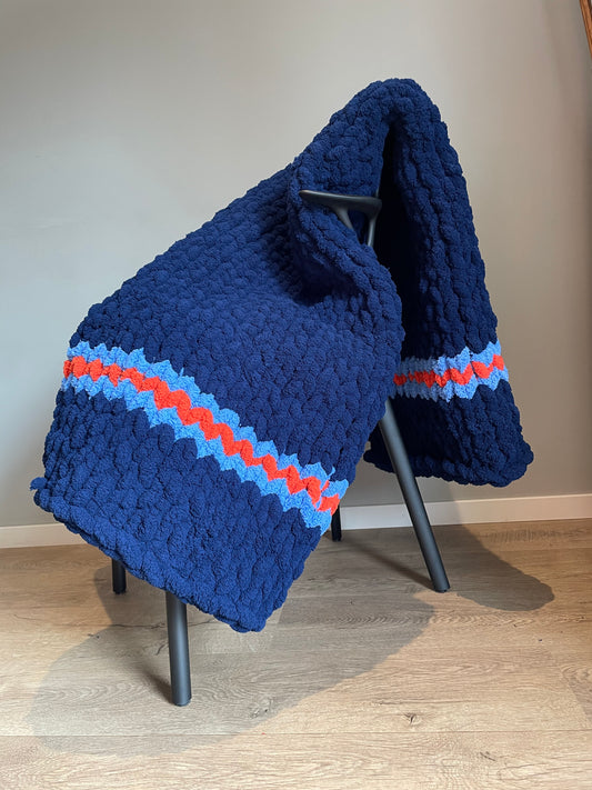 Roma Chunky Knit Blanket 150x90cm | Handmade Blue | Mysiga Style