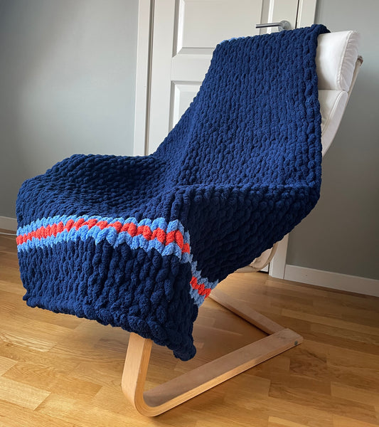 Roma Chunky Knit Blanket 150x90cm | Handmade Blue | Mysiga Style