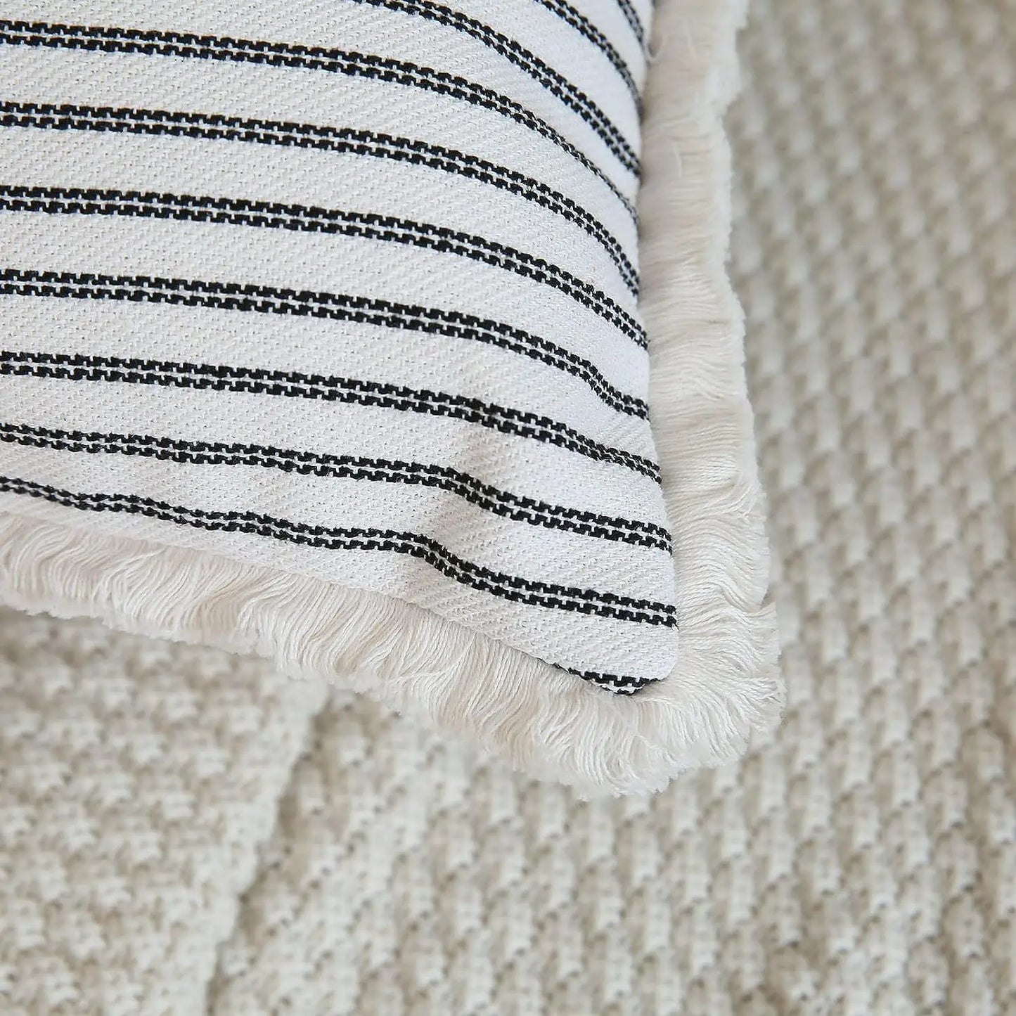 Málaga Striped Knitted Cushion Cover