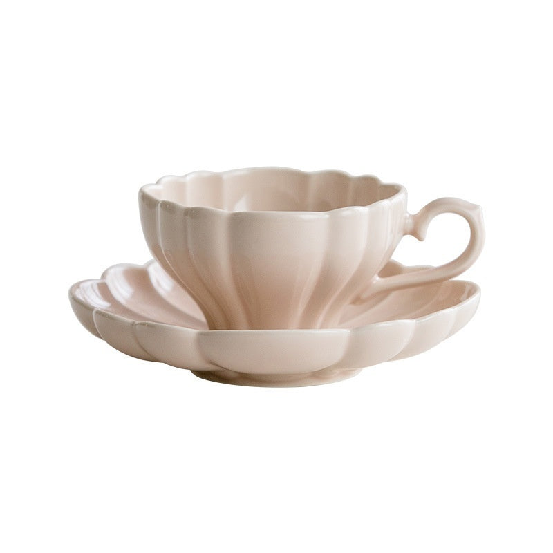 Vintage Ceramic Coffee Set Lotus | 190ml | Japanese Style