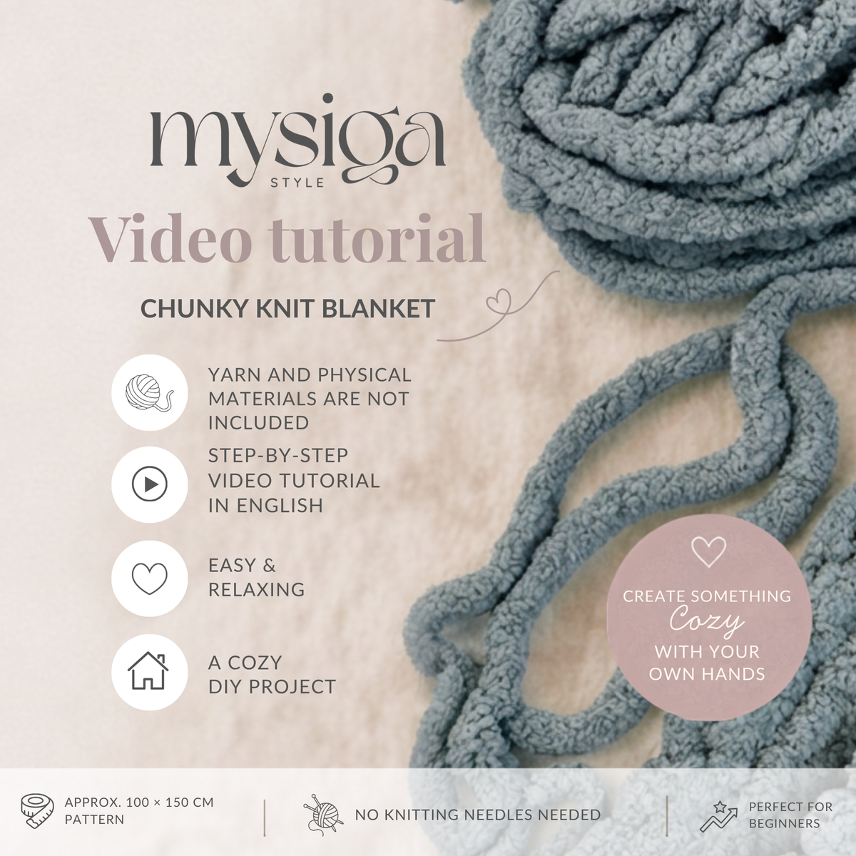 Video tutorial: Learn how to make a chunky knit blanket - English